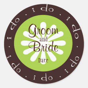 Rond Sticker Mariage personnalisé "i do"