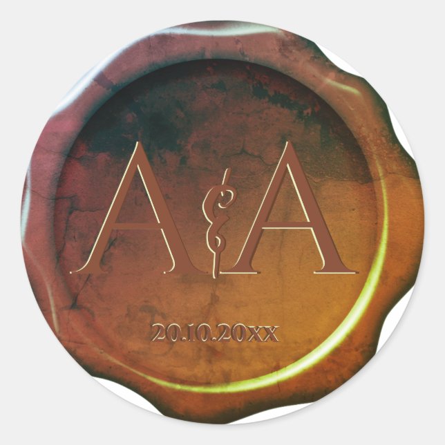 Rond Sticker Mariage pour sceau de cire (Devant)