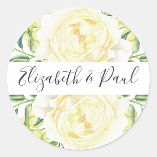 Rond Sticker Mariage rose et olives