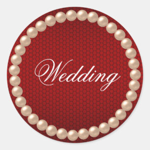 Rond Sticker Mariage rouge vif