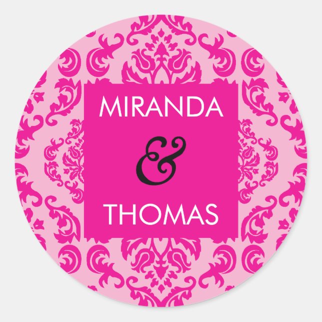 Rond STICKER mariage / SCEAL :: couleurs damasées 2A (Devant)