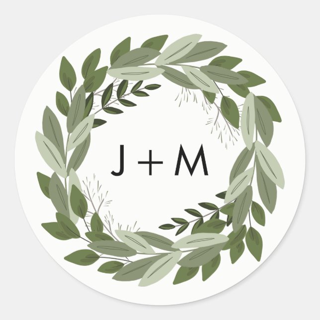 Rond Sticker mariage Sprigs (Devant)