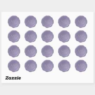 Rond Sticker Mauve violet cire monogramme,