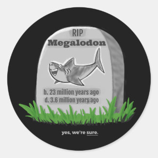 Rond Sticker Megalodon RIP