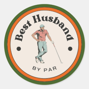 Rond Sticker - Meilleur Mari par Par - Golfer
