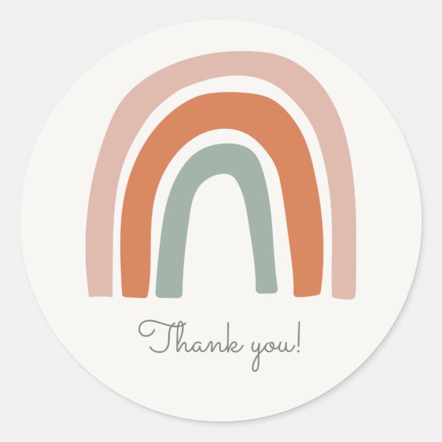 Rond Sticker Merci arc-en-ciel (Devant)