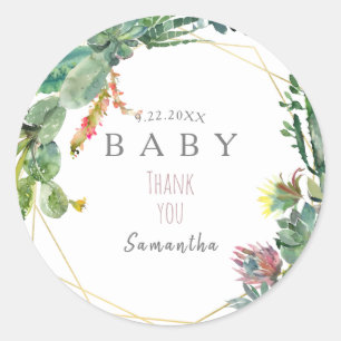 Rond Sticker Merci baby shower