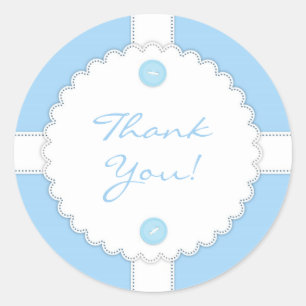 Rond Sticker Merci Baby shower Dantel
