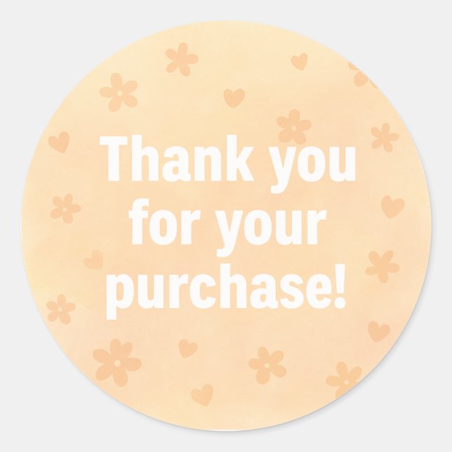Rond Sticker Merci | Bâton pour petites entreprises (Devant)