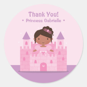 Rond Sticker Merci Castle African American Princess