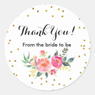 Rond Sticker Merci Confetti Floral