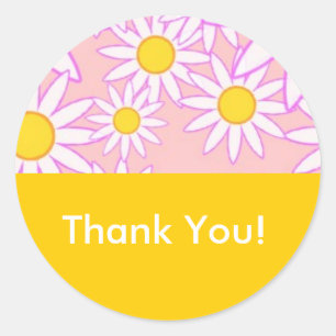 Rond Sticker Merci marguerite