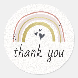 Rond Sticker Merci Rainbow Party
