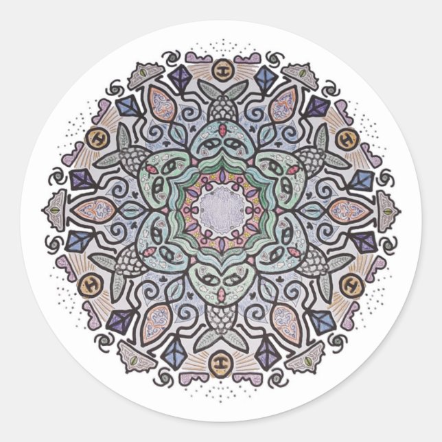 Rond Sticker Mermaid Mandala (Devant)