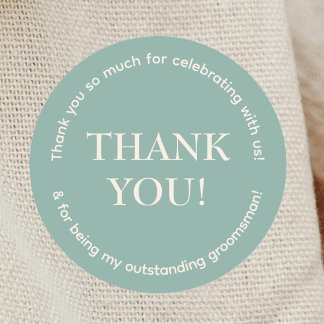 Rond Sticker minimaliste de mariage Merci Favor