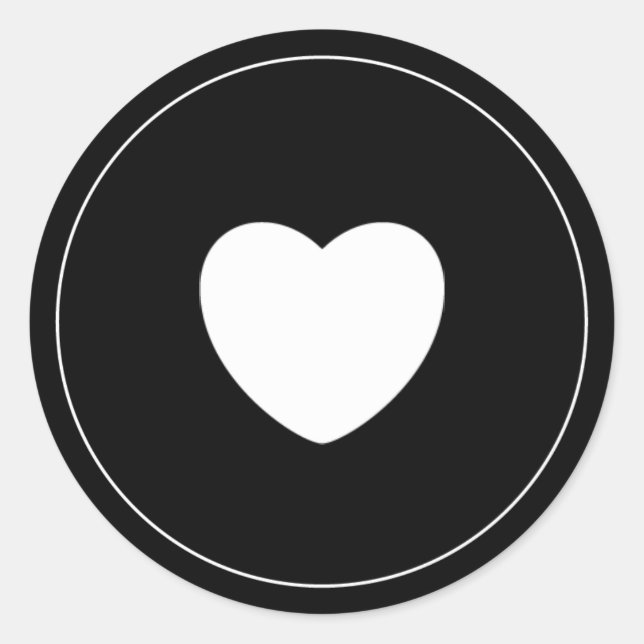Rond Sticker minimaliste | Noir (Devant)