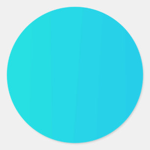 Rond Sticker modèle blanc dégradé bleu turquoise