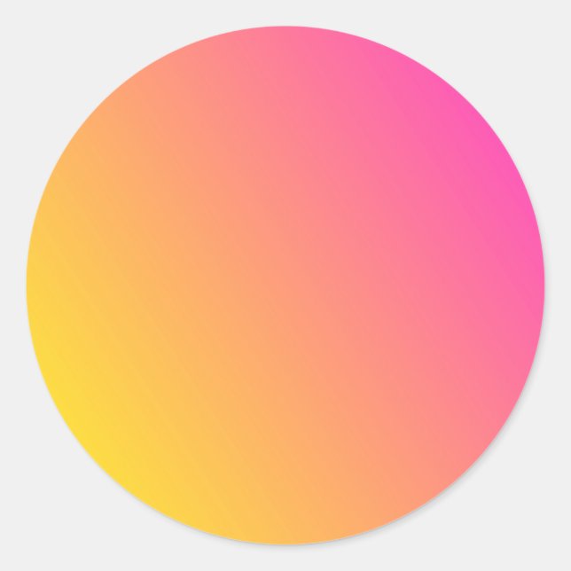 Rond Sticker modèle blanc dégradé rose jaune (Devant)
