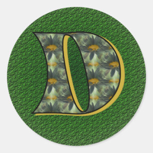 Rond Sticker Monogram Initial D Black Daisers
