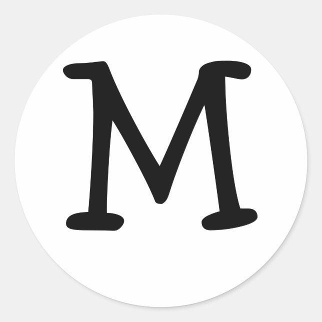 Rond Sticker Monogram M Mariage Seal (Devant)