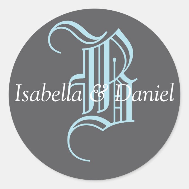 Rond Sticker Monogram Mariage Monogram (Devant)