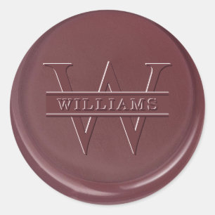 Rond Sticker Monogram Mulberry Wax Seal