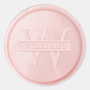 Rond Sticker Monogram Pink Wax Seal