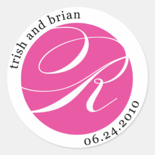 Rond Sticker Monogram pour Trish et Brian
