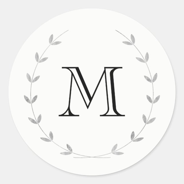Rond Sticker Monogramme Argent (Devant)