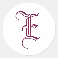 Sticker Monogramme "E" Vieux texte anglais Style_V