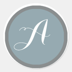 Rond Sticker monogramme et sceau d'enveloppe