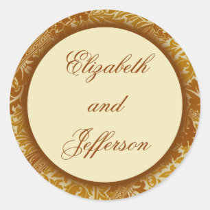 Rond Sticker Monogramme Feuille William Morris