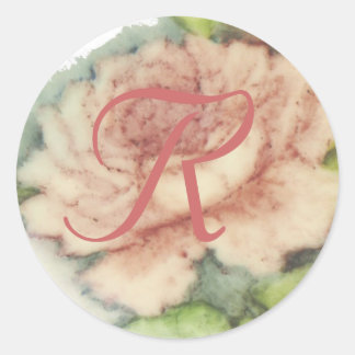 Rond Sticker Monogramme nuptiale-Poussière.