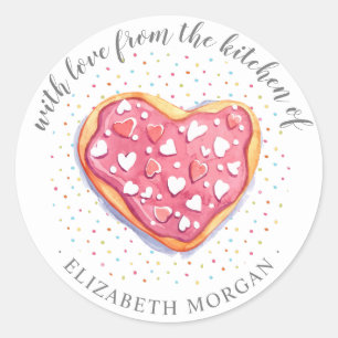 Rond Sticker monogramme pour beignes et arroseurs
