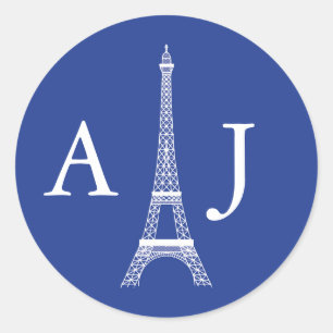 Rond Sticker Monogramme Tour Eiffel