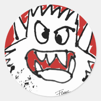 Rond Sticker Monster Cartoon Cranky