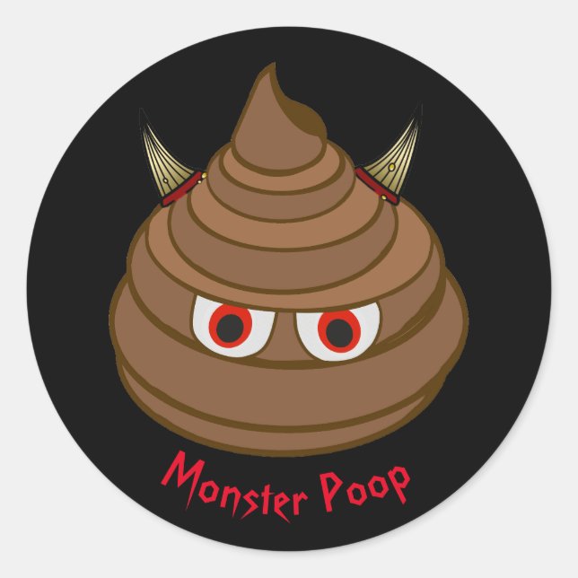 Rond Sticker Monster Poop Emoji (Devant)