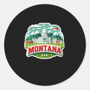 Rond Sticker Montana En Usa