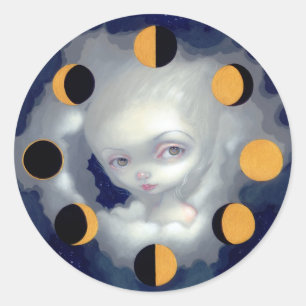 Rond Sticker "Moon Phases"