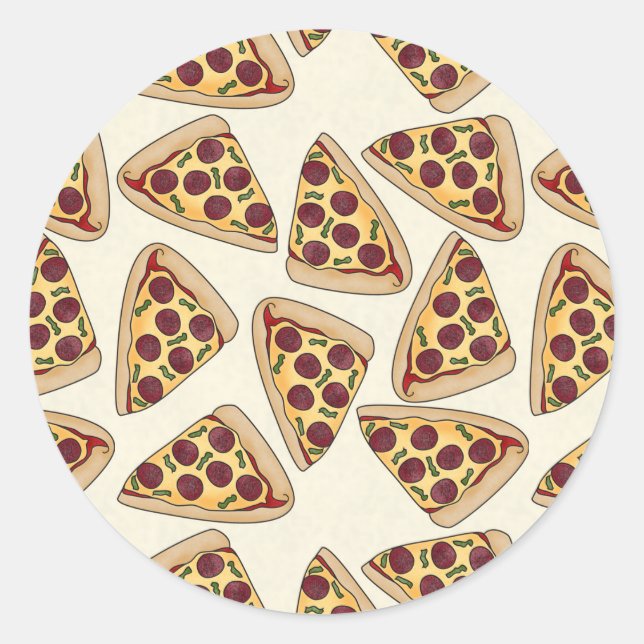 Rond sticker motif de pizza à thème (Devant)
