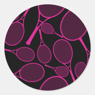 Rond Sticker Motif de raquette de tennis
