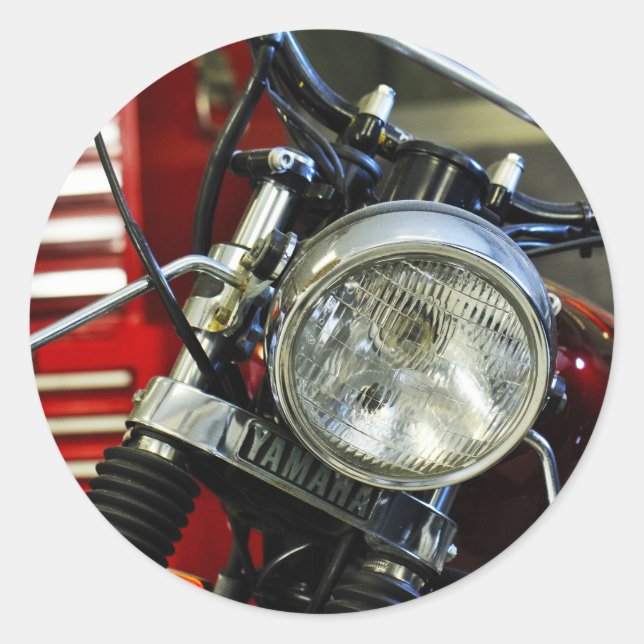 Rond Sticker moto moto rouge élégant (Devant)