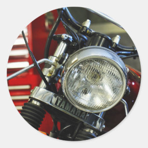 Rond Sticker moto moto rouge élégant