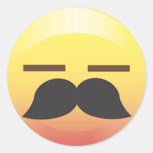 Rond Sticker Mustache Emoji Sigh Party
