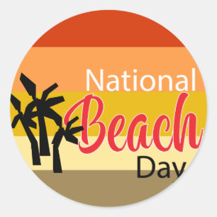 Rond Sticker National Beach Day