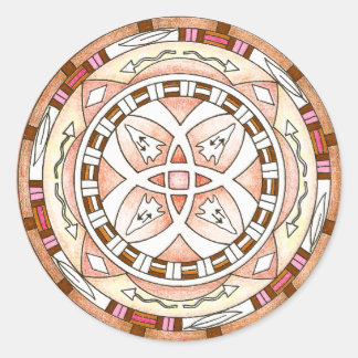 Rond Sticker Native American Southwestern mandala
