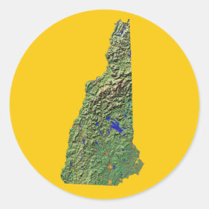 Rond Sticker New Hampshire Map