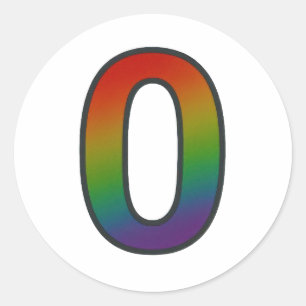 Rond Sticker numérique coloré zéro