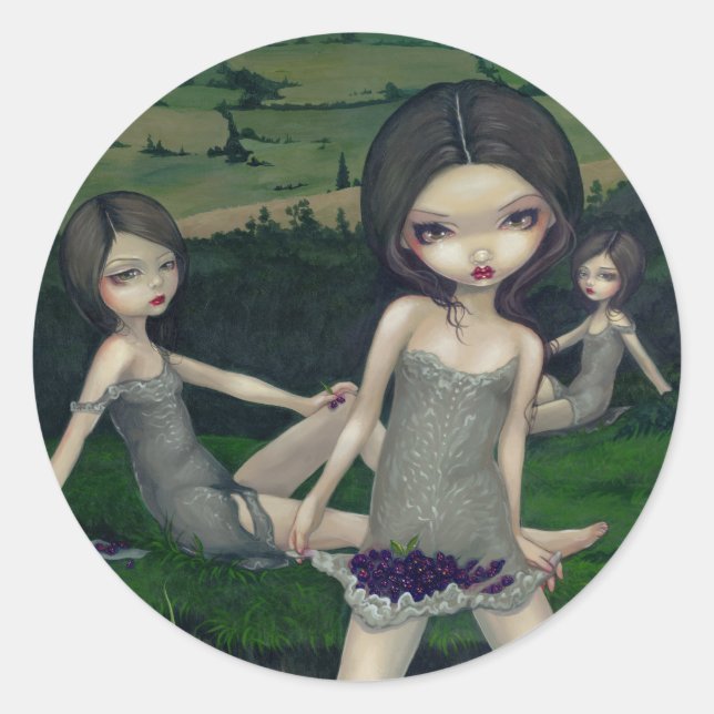 Rond Sticker "Nymphs Collecting Berries" (Devant)