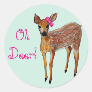 Rond Sticker "Oh Deer"